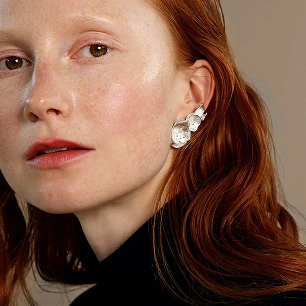 Kalevala Summer Night Rose, Earrings, Big, Silver