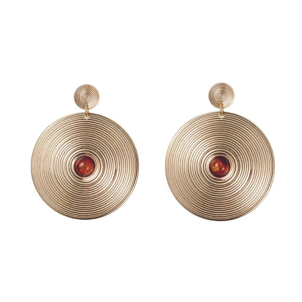 Kalevala Kosmos earrings, bronze and sea amber, Kalevala Modern