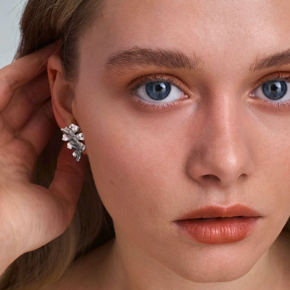 Kalevala Tundra earrings, small, silver, Art by Kalevala