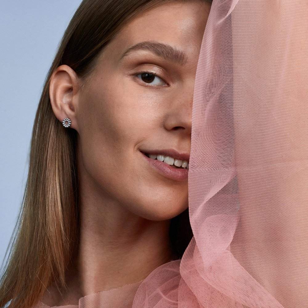 Kalevala Circle of Light Stud Earrings, Silver, Kalevala Modern