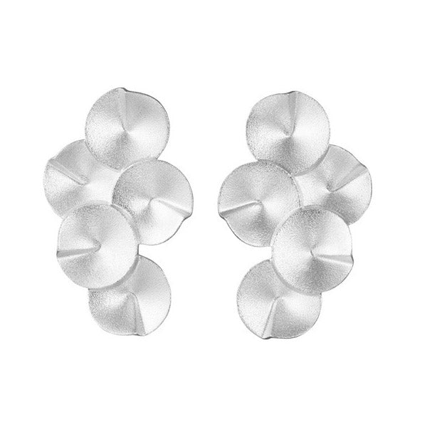 Kalevala Echoes earrings, big silver, Kalevala Modern