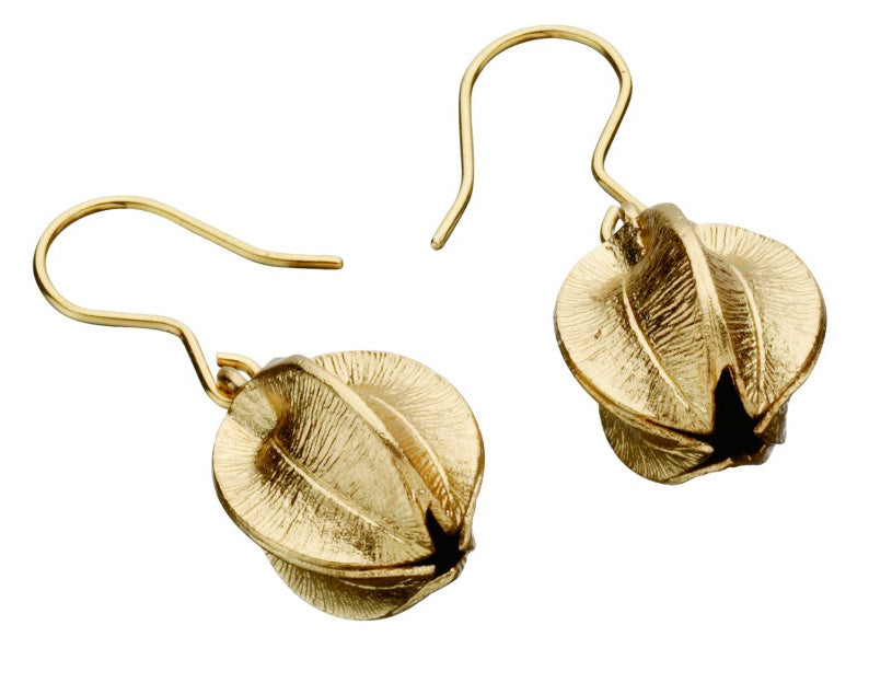 Kalevala Snow Flower earrings, hook, bronze, Kalevala Modern, 3682142K